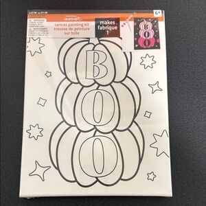 Halloween Canvas Painting Kit - BOO Pumpkin Stack (White) by Creatology